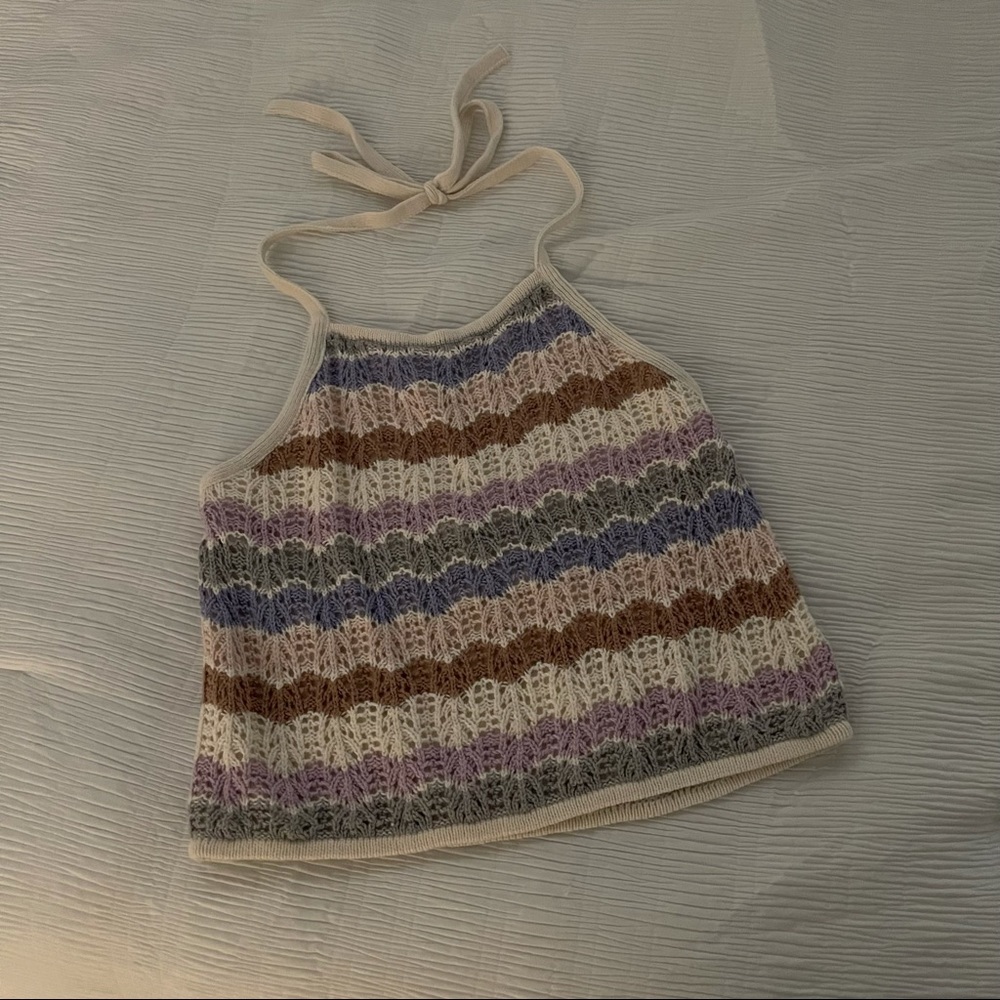 American Eagle Crochet Halter Top size S